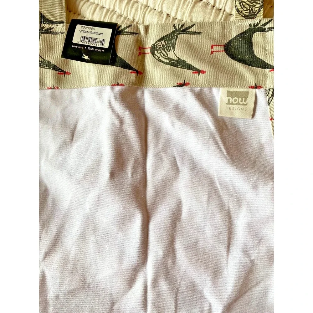 NEW Now Designs Chicken Scratch Cotton Chef's Apron, Chicken Print, 28